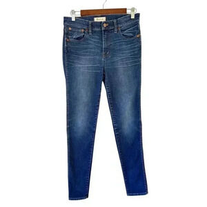 Madewell Women's 9" High Riser Skinny Denim Jeans Size 29 Medium Wash Stretch
